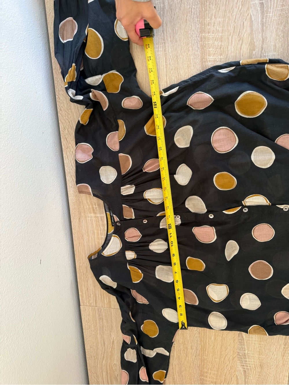 gudrun sjöden organic cotton large polka dot button down dress Sz L - Picture 7 of 8